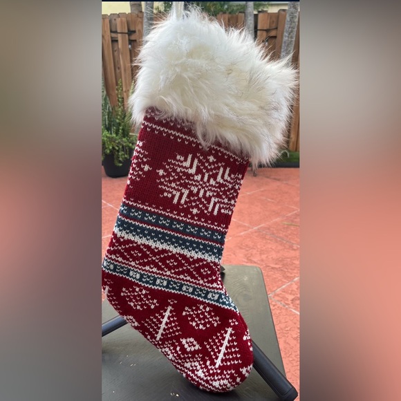 Other - Red and White Knit Christmas Stocking by House and Garden